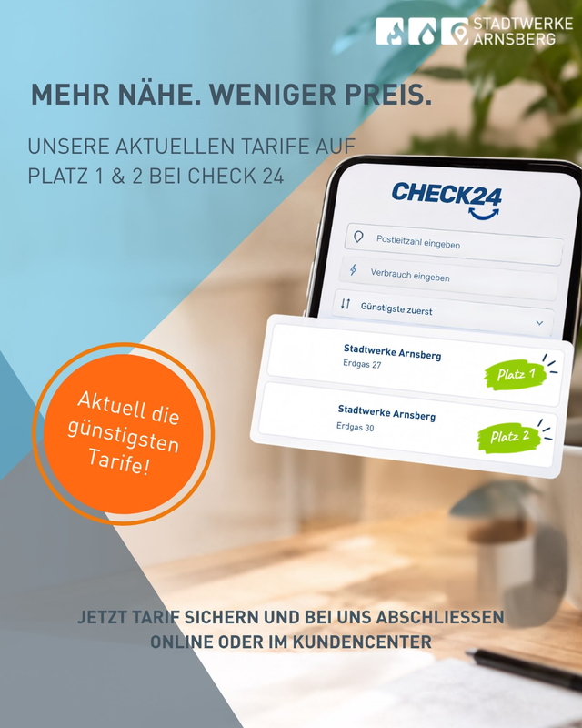 Zweimal ganz vorne! 💙💚
Unsere Tarife Erdgas 27 un ...